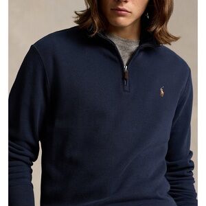 Polo Ralph Lauren Estate-Navy Cotton Rib Quarter-Zip Pullover Men’s Size XXL/TTG